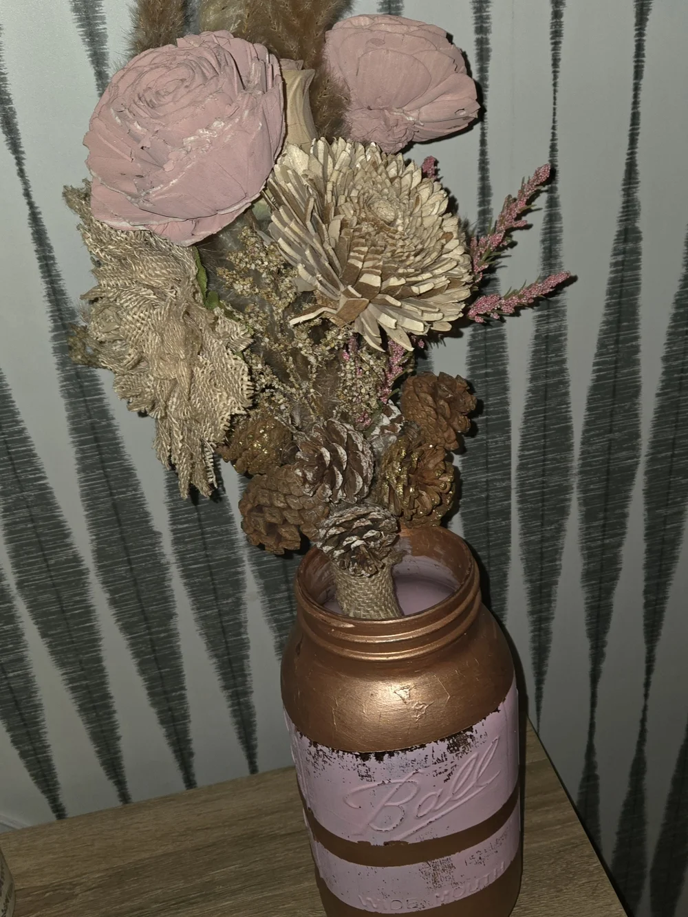 Boho Dried Floral Bouquet | Rustic Burlap & Pampas | Rustic Decor
